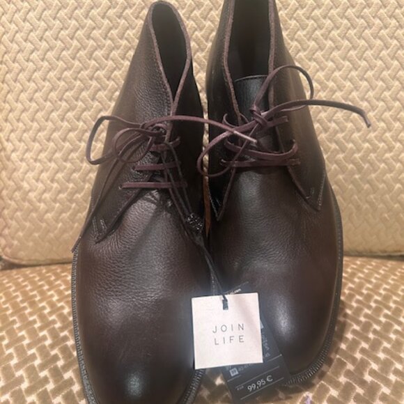 Massimo Dutti Nappa Rich Brown Leather Lace Up Cushioned Safari Boots New main image 14